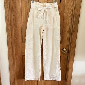 Madewell Cream High-Waist cargo pants
